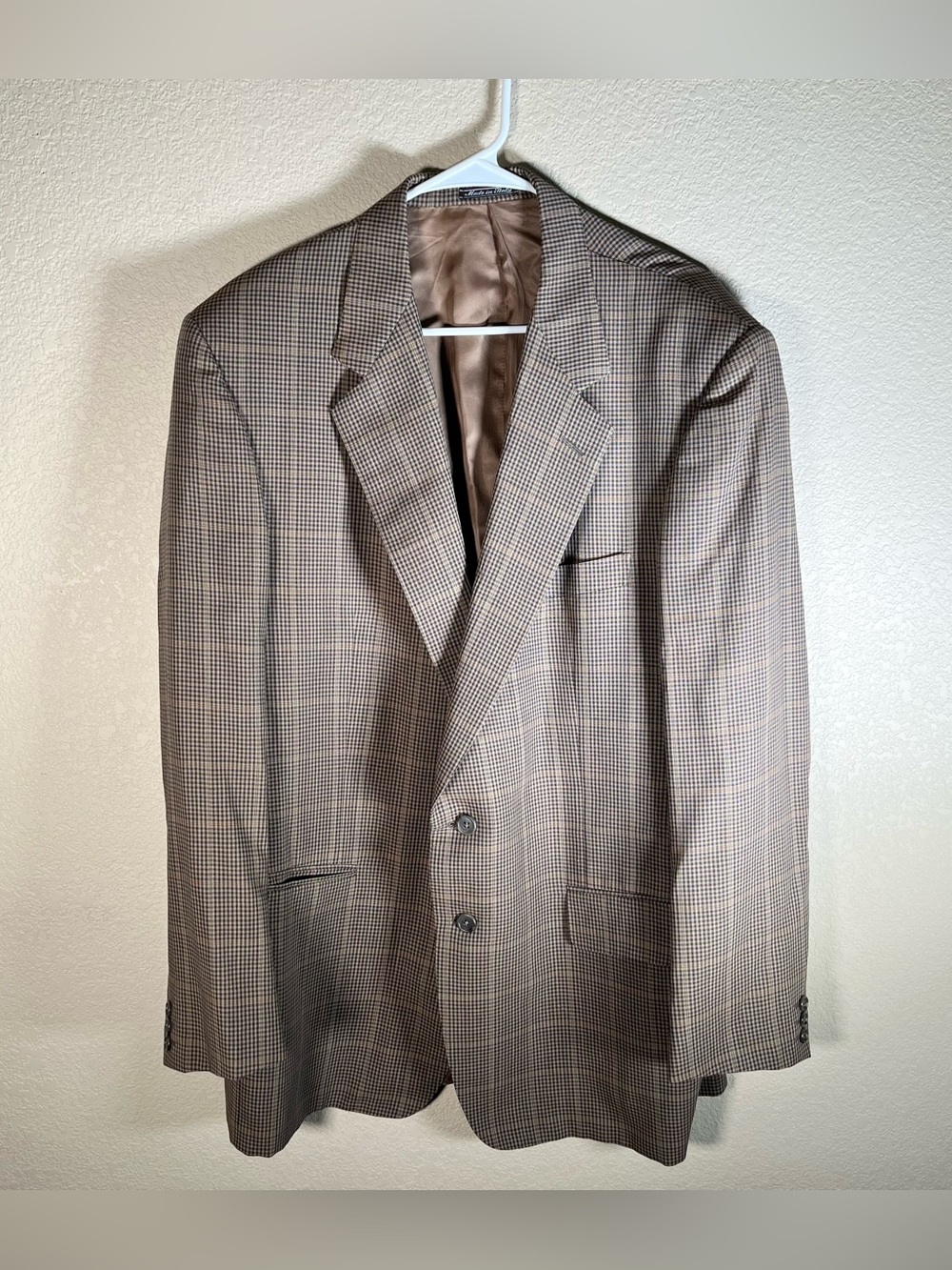 Ermenegildo Zegna Men’s Plaid 2 Button Blazer Suit Jacket 42L Made In Italy